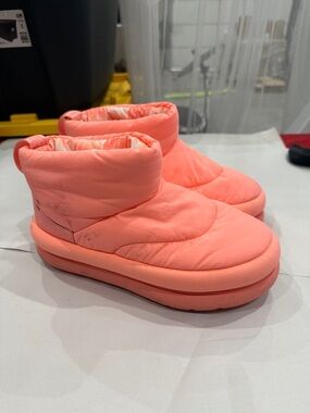 UGG Coral Pink Puffy Ankle Winter Boots